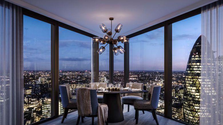 Views from The Sky Residences within One Bishopgate Plaza.