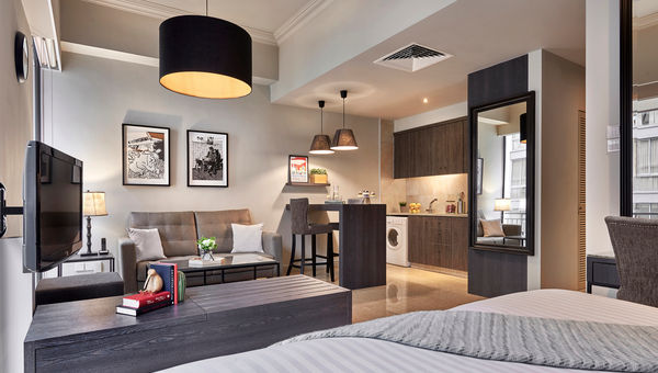 The Studio Superior room is one sleek package with an open-concept floor plan. The Studio Superior room is one sleek package with an open-concept floor plan.