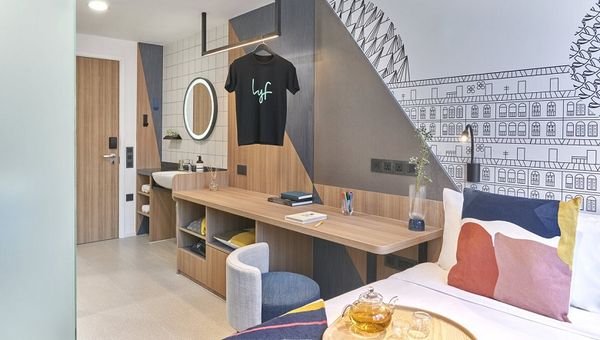 The property’s shared apartments are designed for the nomad seeking the coliving experience.