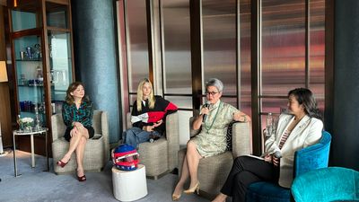 Irene Chua, Alba Larsen and Jill Goh at the ‘Fuelling Ambition: Women in the Driver’s Seat’ fireside chat in Mandarin Oriental, Singapore.