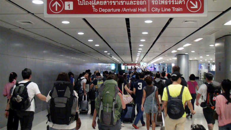Thousands left stranded at Suvarnabhumi Airport.