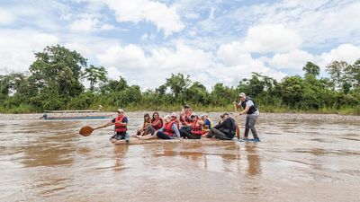 A two-night stay at Casa del Suizo includes rainforest treks and river excursions led by Quichuan guides in Ecuador's Amazon Basin.