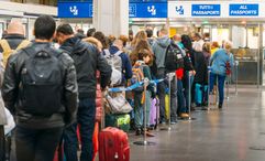 Border officials in Spain are randomly checking passengers before they are allowed to disembark planes.