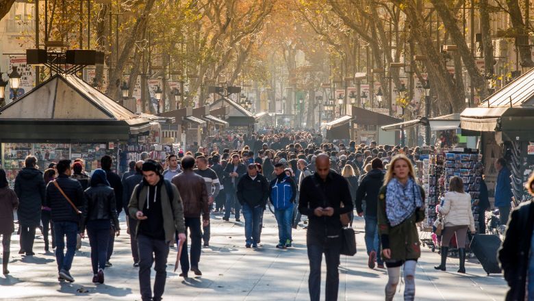 Las Ramblas is the busiest street in Barcelona.