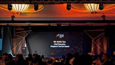 STB’s chief executive, Keith Tan, speaking at the Singapore Tourism Awards 2019.