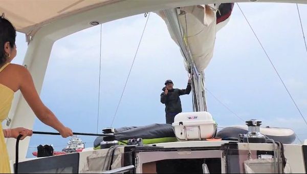 Learning how to get the sails up really got our arm muscles working hard! Learning how to get the sails up really got our arm muscles working hard!