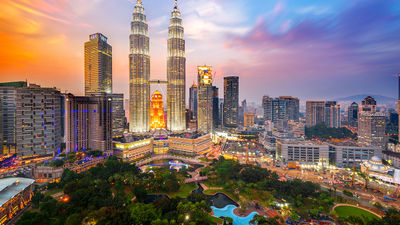 Malaysia’s capital of Kuala Lumpur with the iconic Petronas Towers.