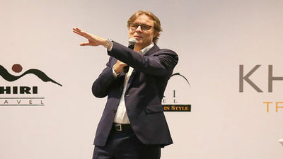 Khiri Travel’s founder Willem Niemeijer at the company’s 25th anniversary in Bangkok. (Photo credit: Khiri Travel)