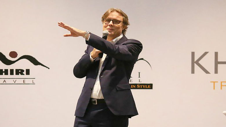 Khiri Travel’s founder Willem Niemeijer at the company’s 25th anniversary in Bangkok. (Photo credit: Khiri Travel)