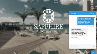 How the live chat function would look like on a hotel website.