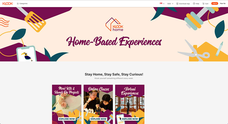 Klook Home aims to address various stages of travel demand recovery, offering nearly 200 home-based experiences.