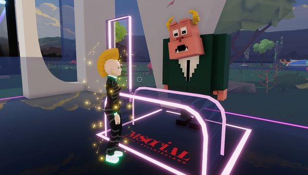 The ‘beast’ is a virtual character in M Social Decentraland that welcomes guests in the lobby. The ‘beast’ is a virtual character in M Social Decentraland that welcomes guests in the lobby.
