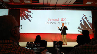 Sabre President and CEO Sean Menke speaking at STX Singapore.