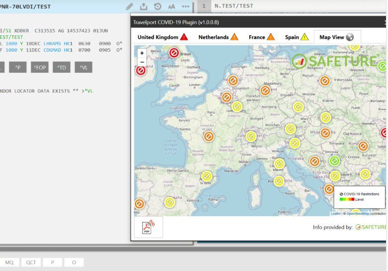 Travelport Covid-19 Smartpoint Plugin enables travel advisors to search for accurate information within the agent workflow.