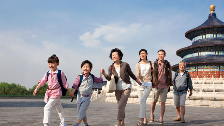Families constitute the largest traveller segment, contributing 53.2% of outbound travel, followed by groups at 24.4%.