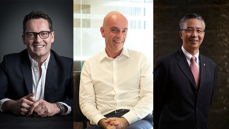 From left: Marriott International's Bart Buiring, Pan Pacific Hotel Group's Choe Peng Sum and BWH Hotel Group's Olivier Berrivin.