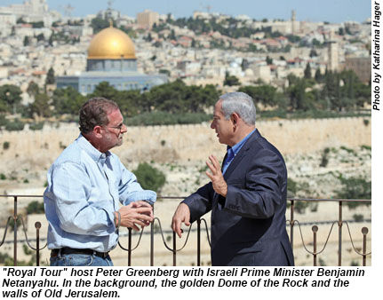 Netanyahu and Greenberg overlooking Old Jerusalem