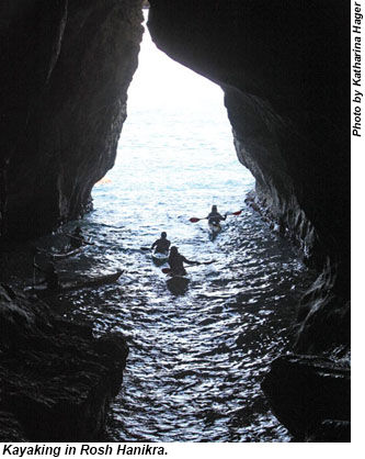 Kayaking near Rosh Hanikra