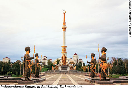 Independence Square in Ashkabad, Turkmenistan.