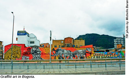 Graffiti art in Bogota, Colombia.