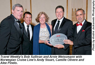 Bob and Arnie with Norwegian Cruise Lines executives.