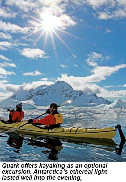 Quark Expeditions offers kayaking as an optional excursion.