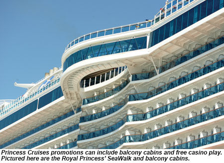 Royal Princess' SeaWalk and balcony cabins.