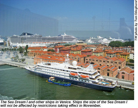 The Sea Dream I and other ships in Venice.