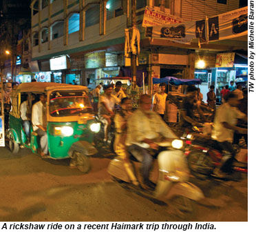 A rickshaw ride on a recent Haimark trip through India.