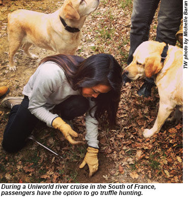 During a Uniworld river cruise in the South of France, passengers have the option to go truffle hunting.