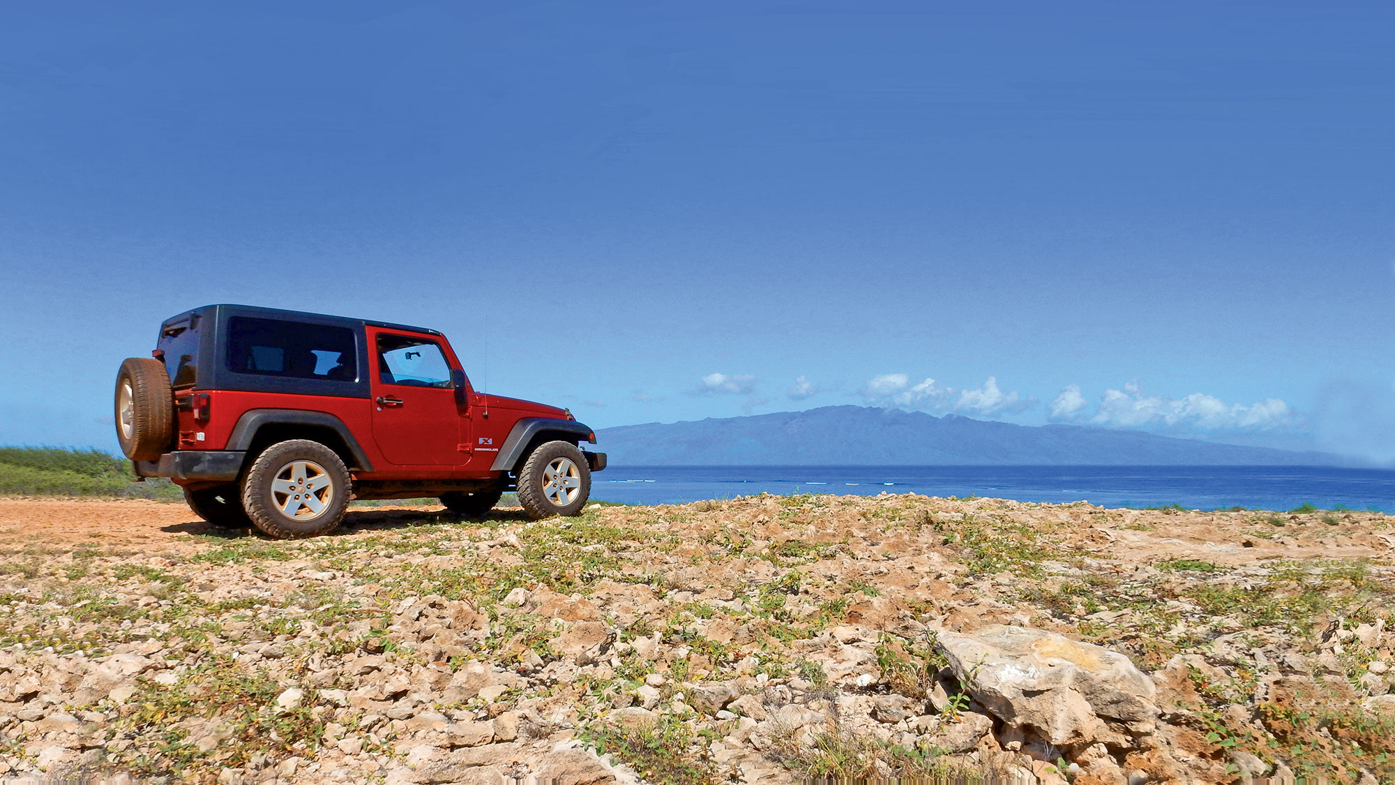 Taking in a view of Molokai from Lanai’s east coast.