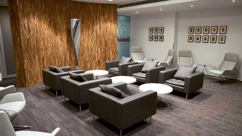 The Delta arrivals lounge at London Heathrow.