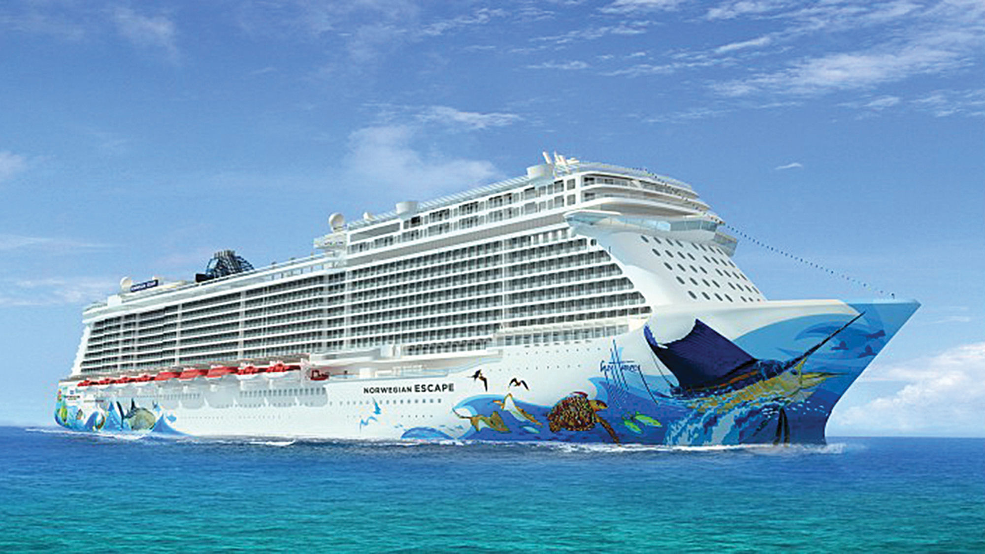 The 4,200-passenger Norwegian Escape, due late in the year; it is one of two big ships that will be delivered in 2015.