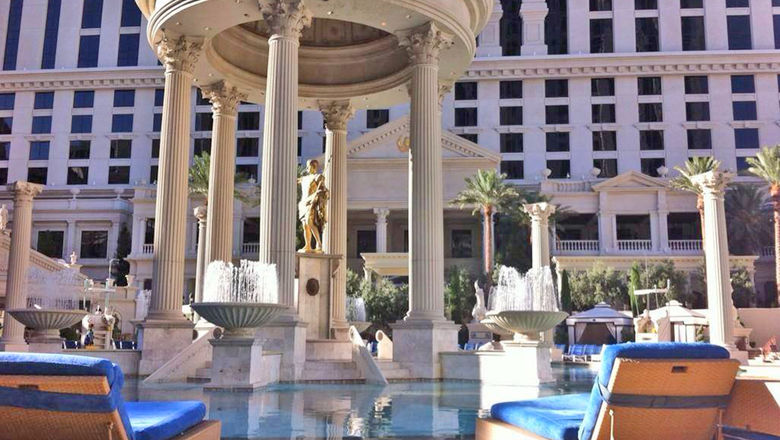 The pool at Caesars Palace in Las Vegas. Hotels will operate as usual while Caesars restructures, the company said.