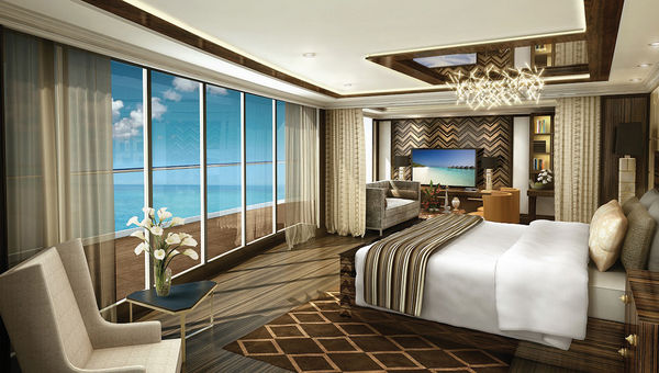 The 3,875-foot suite's master bedroom, seen here in a rendering. The 3,875-foot suite's master bedroom, seen here in a rendering.