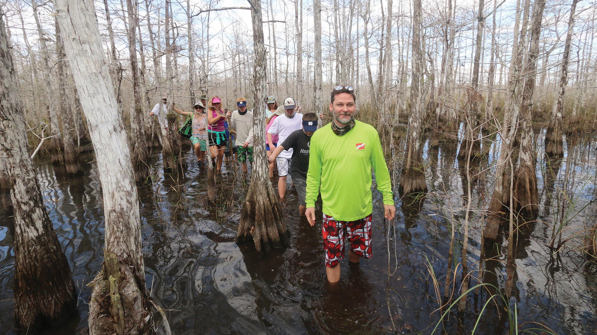 A Garl’s Coastal Kayaking guide leads a tour through an Everglades cypress dome.