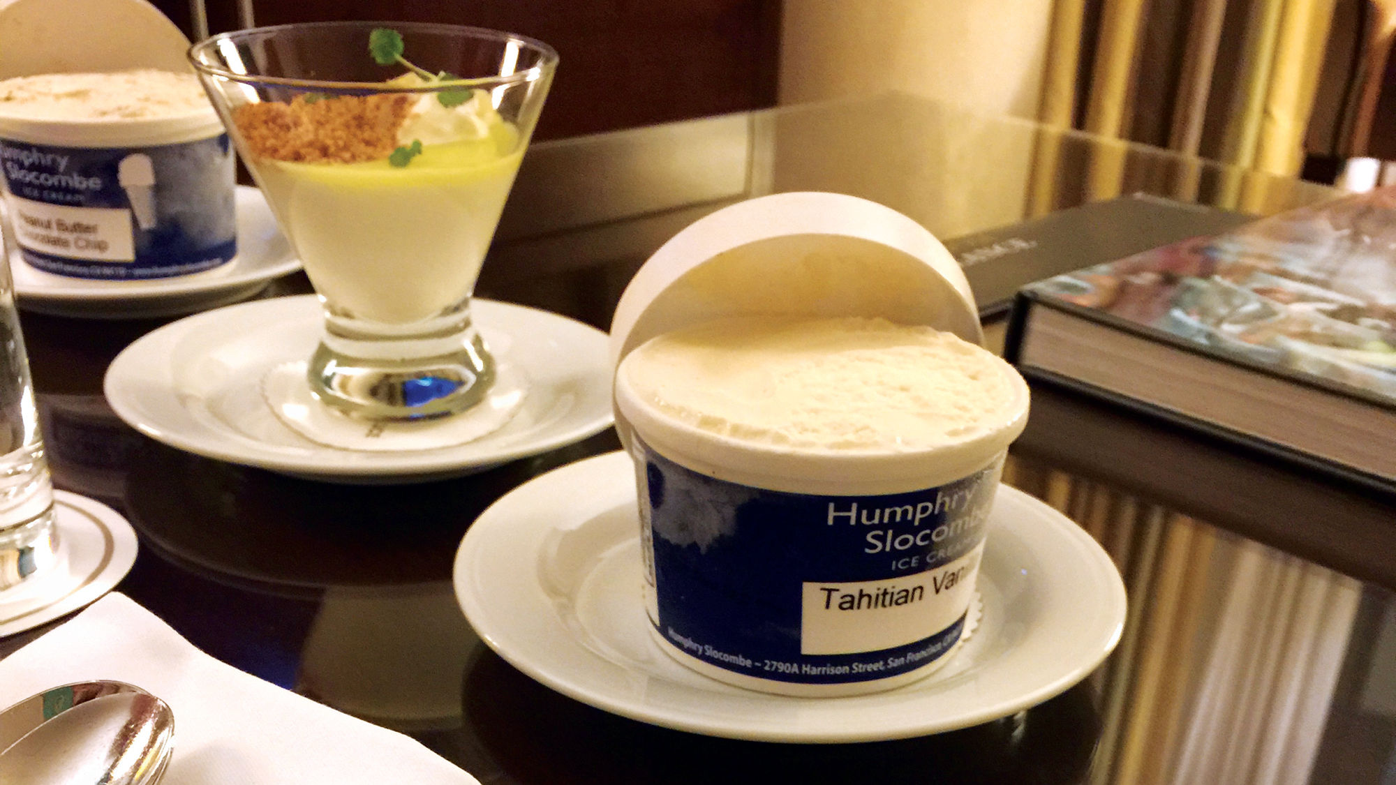 An array of room service desserts at the InterContinental San Francisco.