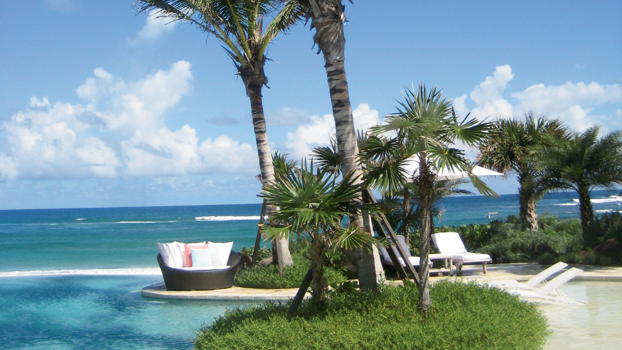 The Pavilion Beach Club, one of two beach clubs at Christophe Harbour.