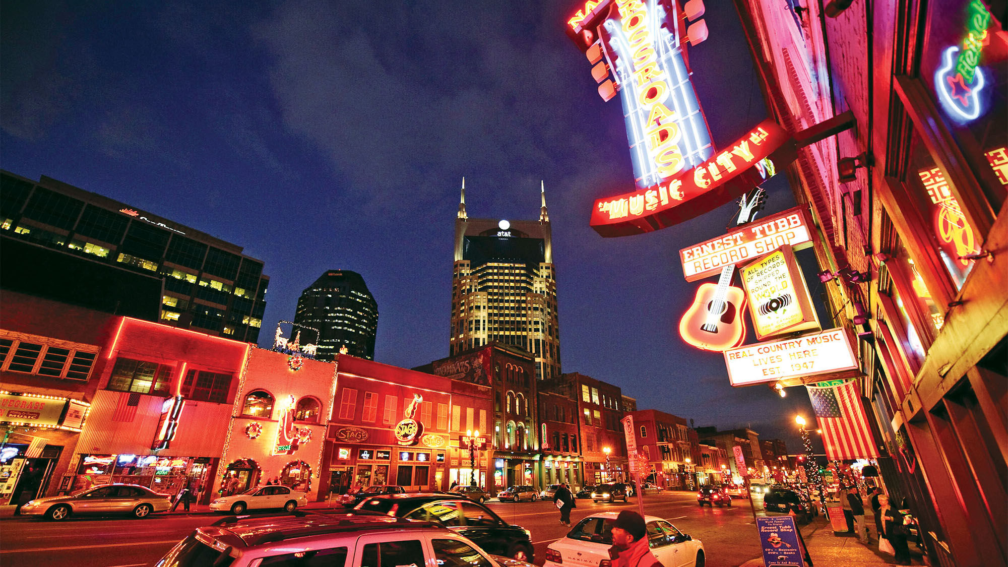 Broadway in downtown Nashville.