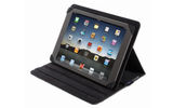 Hammacher Schlemmer is touting this product as the only iPad case on the market that offers supplemental data storage (16, 32 or 64GB ) while doubling as a protector for your device. It features a built-in, battery-powered Wifi transmitter that reads and writes data to a removable microSD card and an integrated 2600 mAh rechargeable battery powers the case for up to 8 hours. The case itself is covered in simulated leather, has elastic corner bands to secure any iPad and has a built-in, three-position stand.