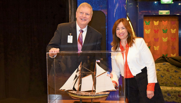 Maryland Transportation Secretary Pete Rahn and Carnival Cruise Line President Christine Duffy. Maryland Transportation Secretary Pete Rahn and Carnival Cruise Line President Christine Duffy.