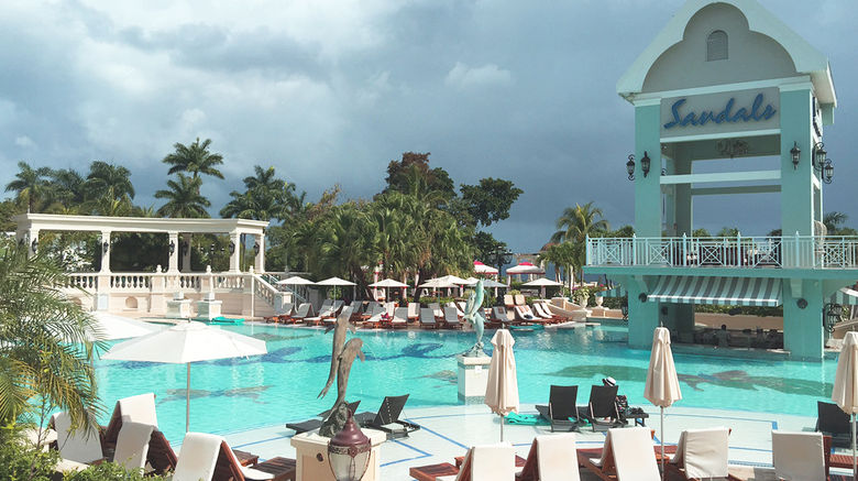 Earlier this year, Sandals Resorts International relaunched its largest resort to date, the 529-room Sandals Ochi Beach Resort, the former Sandals Grande Riviera Beach & Villa Golf Resort in Ocho Rios, Jamaica. At the centerpiece of the renovated and rebranded Sandals Ochi Beach Resort is the Sandals signature main pool and swim-up bar. Photos by Gay Nagle Myers