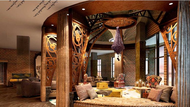 Rendering of the lobby rotunda in Tribute Portfolio's hotel in Savannah, Ga., due to open in 2016.
