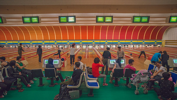 A bowling alley in Pyongyang. A bowling alley in Pyongyang.