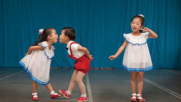 A performance at a kindergarten in Chongjin. A performance at a kindergarten in Chongjin.