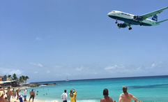 A JetBlue plane in its final approach to Princess Juliana Airport. The airline is just one of many planning to boost service to St. Maarten in the coming months.
