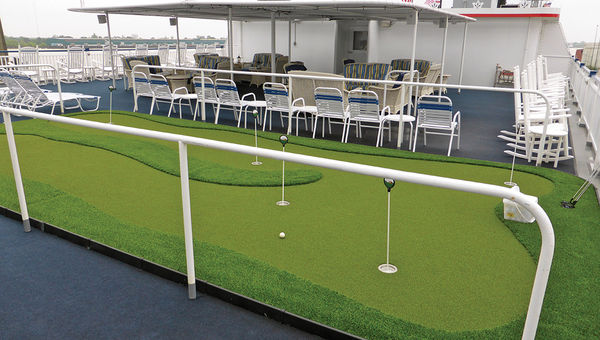 Outside spaces include a putting green.