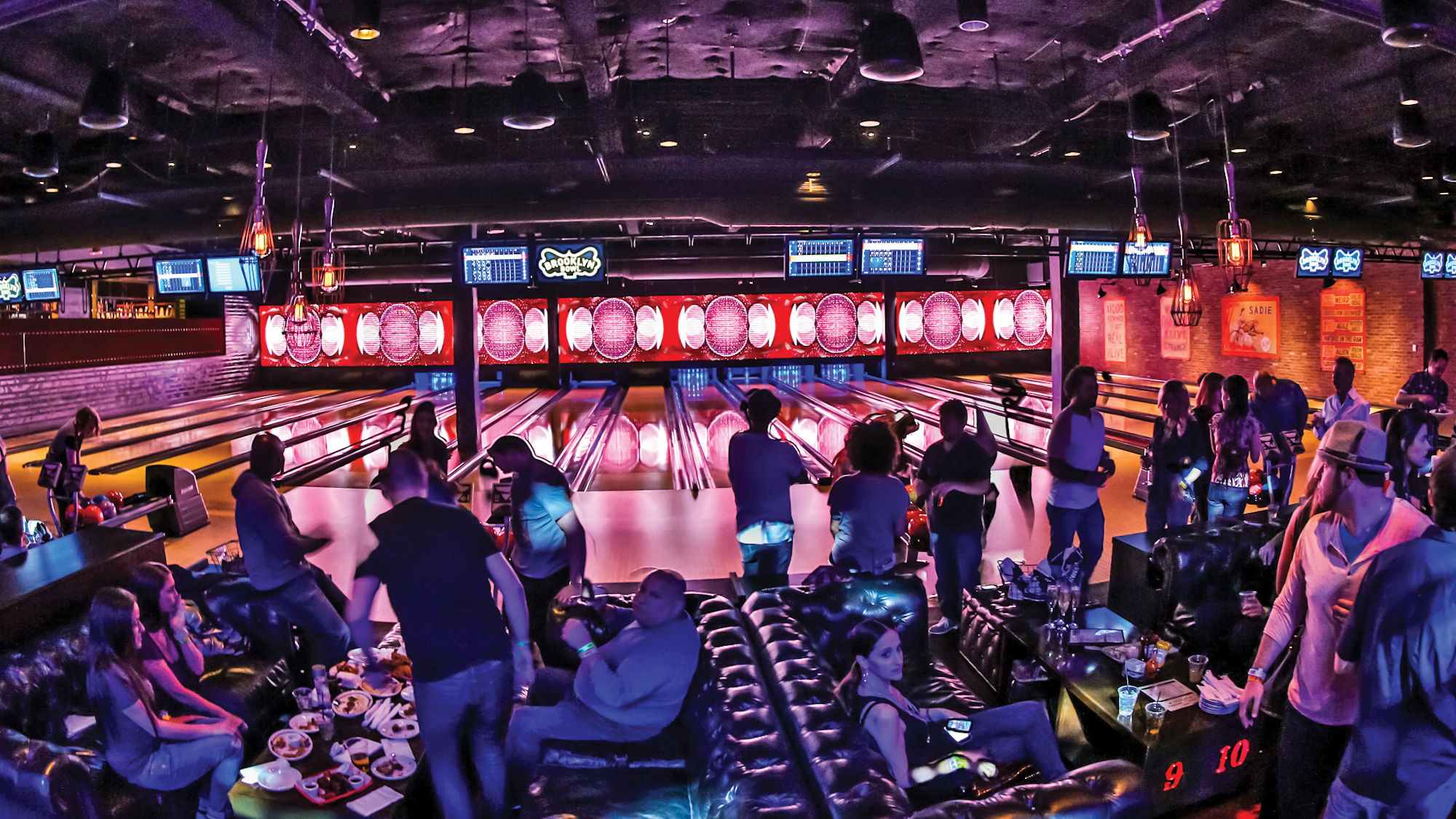 The Brooklyn Bowl’s 32 bowling lanes, which can each host up to eight bowlers at a time, are often sold out during concerts.