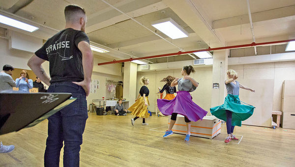 Choreographer Connor Gallagher observes cast members of Disney Cruise Line’s new “Tangled” production at Disney rehearsal studios in Toronto. Choreographer Connor Gallagher observes cast members of Disney Cruise Line’s new “Tangled” production at Disney rehearsal studios in Toronto.