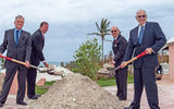 Celebrities looking to get into the lodging business are investing in secluded, largely warm-weather and very natural settings. And while they will be posh and expensive, they will also likely have a decidedly ecological bent. Pictured here, (from left) Michael Douglas, Bermuda Premier Michael Dunkley, Nikki Dill (a relative of Douglas') and Olympic Property Partners' Seth Weinstein at a November 2014 groundbreaking ceremony.
